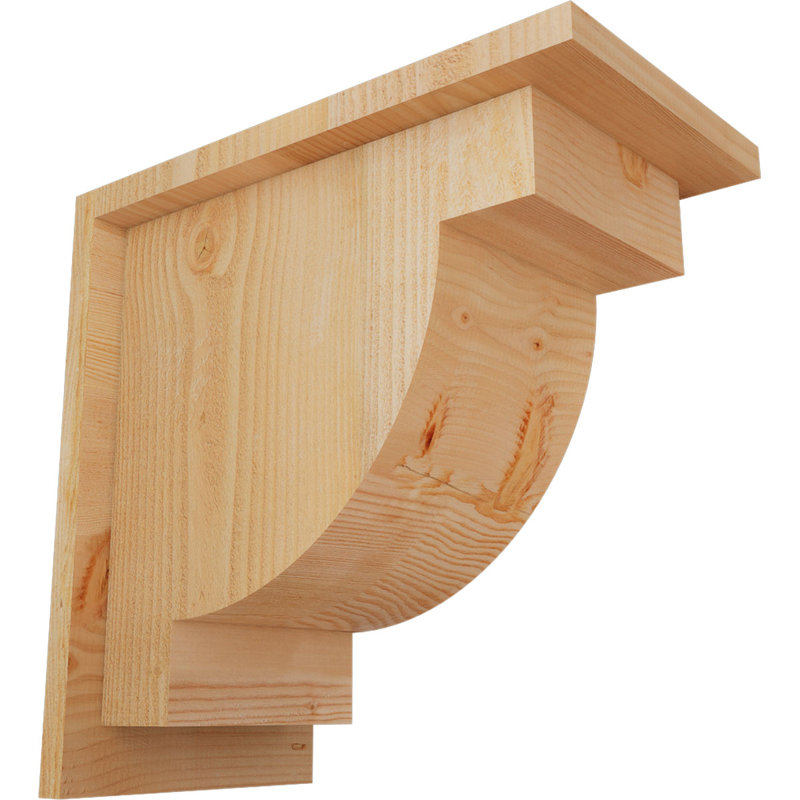 Corbeau alpin avec contre-plaque, Sciage brut, H 14 po x l 8 po x P 14 po, Sapin de Douglas