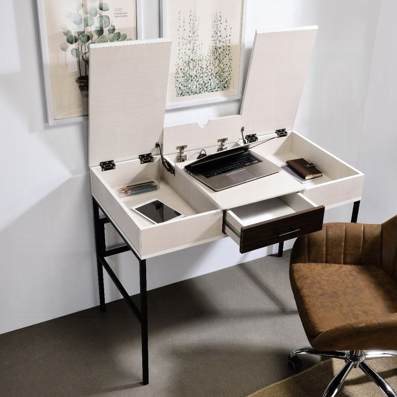 Bureau d'écriture avec rangement fonctionnel inégalé, noir ravissant et efficace