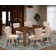 Geib Rubberwood Dining Table Set - Parsons Chairs with Linen Fabric Seat - Rectangular Kitchen Table