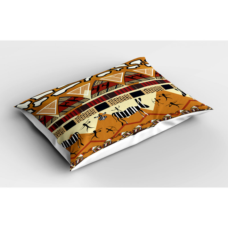 Brown/Red Polyester Microfiber Piece Sham, Twin