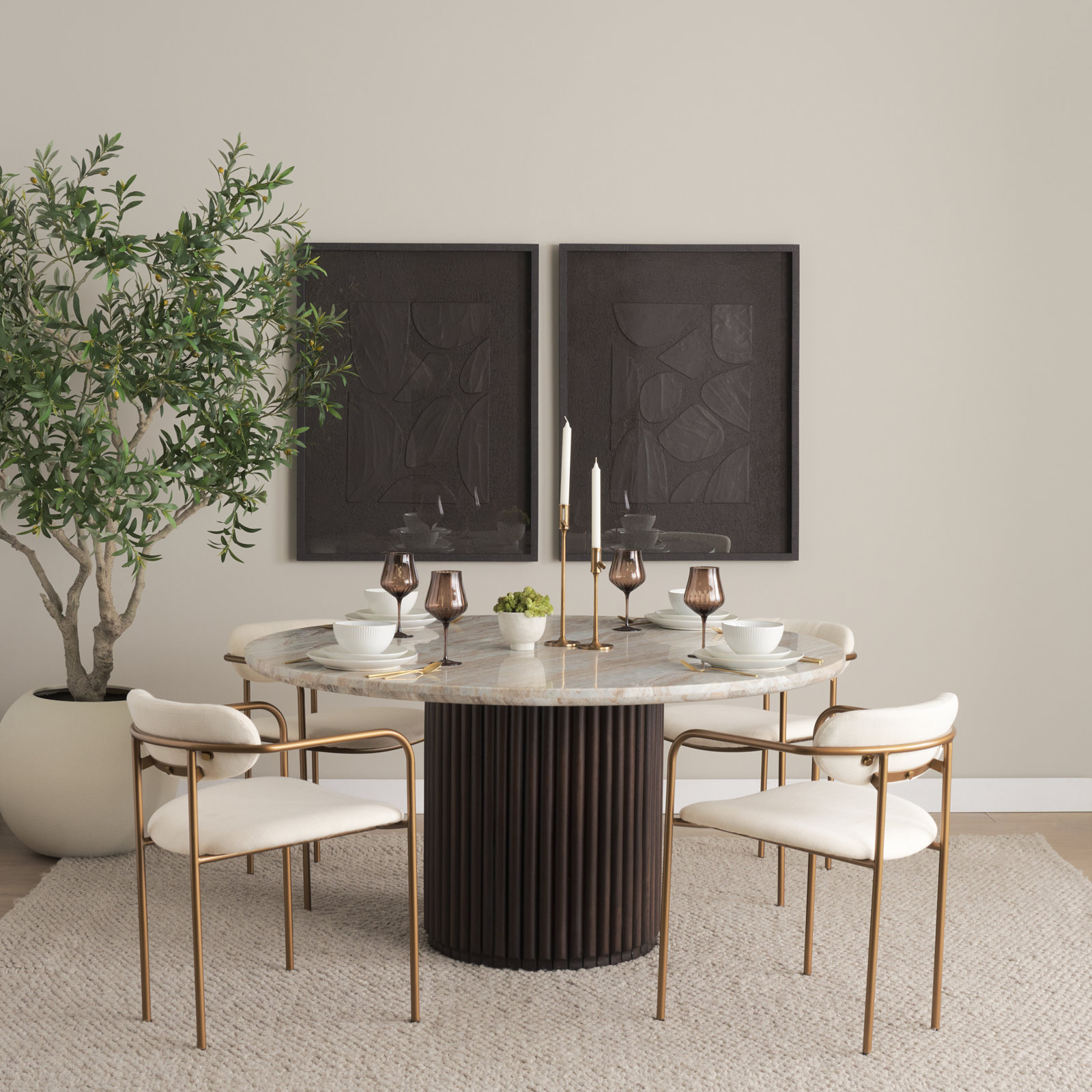Belarus Armchair, Beige, Gold
