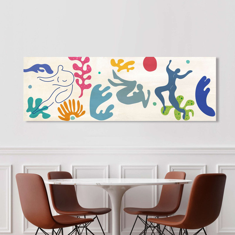 Playing in the Waves 1 Piece Wrapped Canvas Wall Art, 40cm H x 120cm W x 4cm D