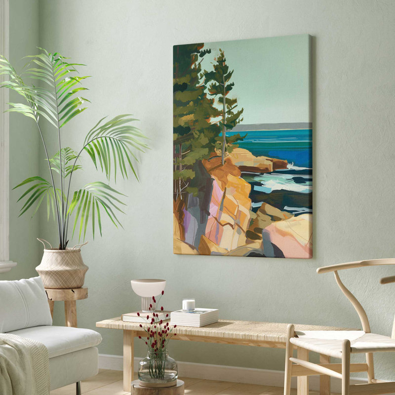 Seacliff Whispers V1 par Azure Artisanal Studio, Toile tendue, H 36 po x l 24 po x P 1,25 po
