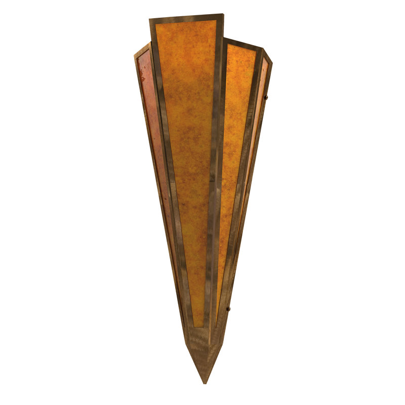 Applique encastrée en acier et métal, Antique Copper, Ambre