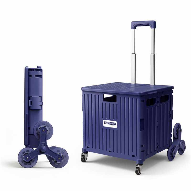 Panier à roulettes pliable Viviendo 65L, mauve