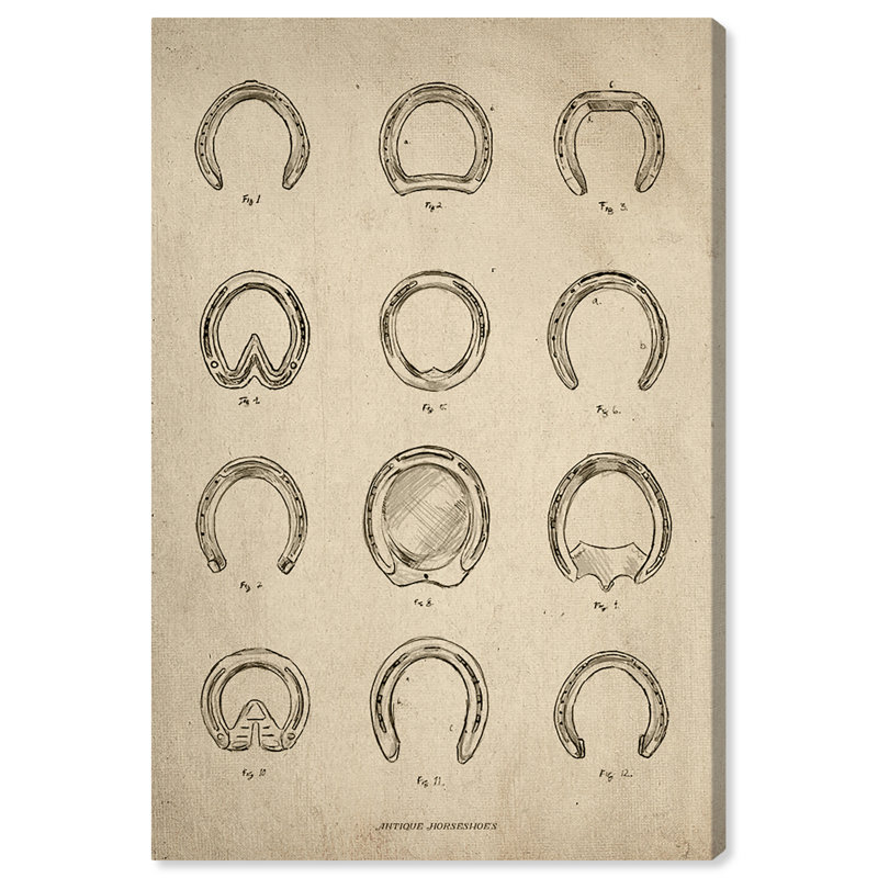 Antique Horseshoes - Impression sur toile, H 15 po x l 10 po