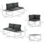 Neythan 4 Pieces Garden Furniture Set 5-Level Reclining White &Grey