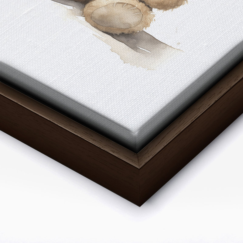 Ourson en peluche, Canvas, Brown Framed, 11"H x 14"W