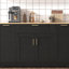 Buffet de rangement multifonctionnel, table de salle à manger extensible, tablettes réglables, support coulissant à 3 niveaux, îlot de cuisine pour la cuisine, la salle à manger et le salon (noir)