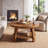Solid Wood Coffee Table, 31.5" Farmhouse Round Center Table with 2-Tier Storage, Suitable for Living Room or Bedroom, Rustic Brown