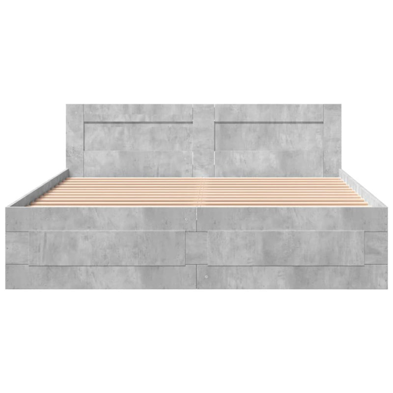 Krimhilde Storage Bed, 69cm H x 203cm W x 163cm D, Concrete Grey