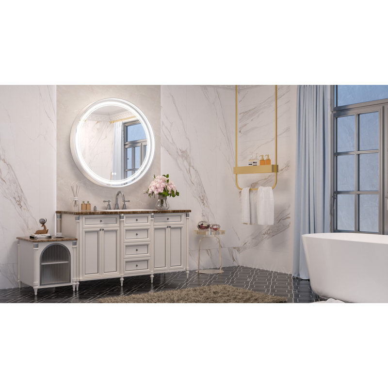 Miroir mural rond Lawnmount , 36 po x 36 po, Silver