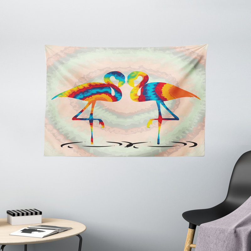 Wandteppich, Valentines Funky Birds, Mehrfarbig