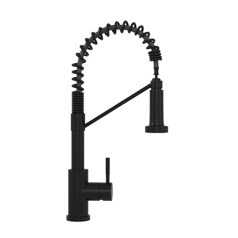 Sleek 19" Single Handle Matte Black Kitchen Faucet - Built With Stainless Steel 304 Modern In Handle, For A Home Bathroom Appeal