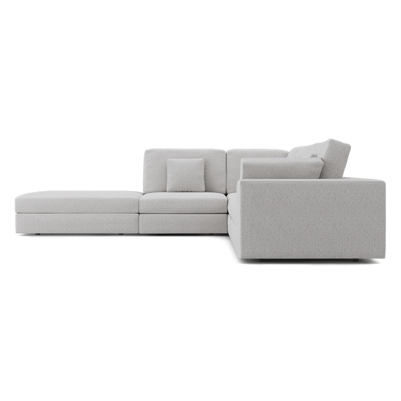 Ensemble de canapé modulaire Perry 02, Tissu craie, Orienté à gauche (vu de face)