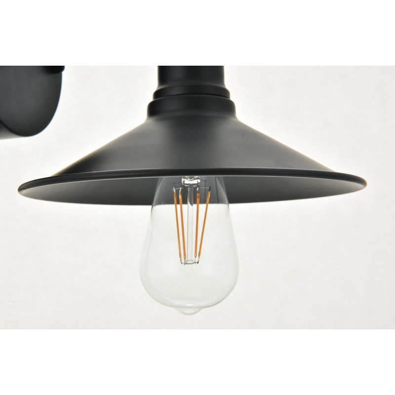 Éclairage pour salle de bain 3 lumières à intensité variable Elborough, Noir, H 5,8 po x l 20,9 po x P 20,9 po, Deux lumières