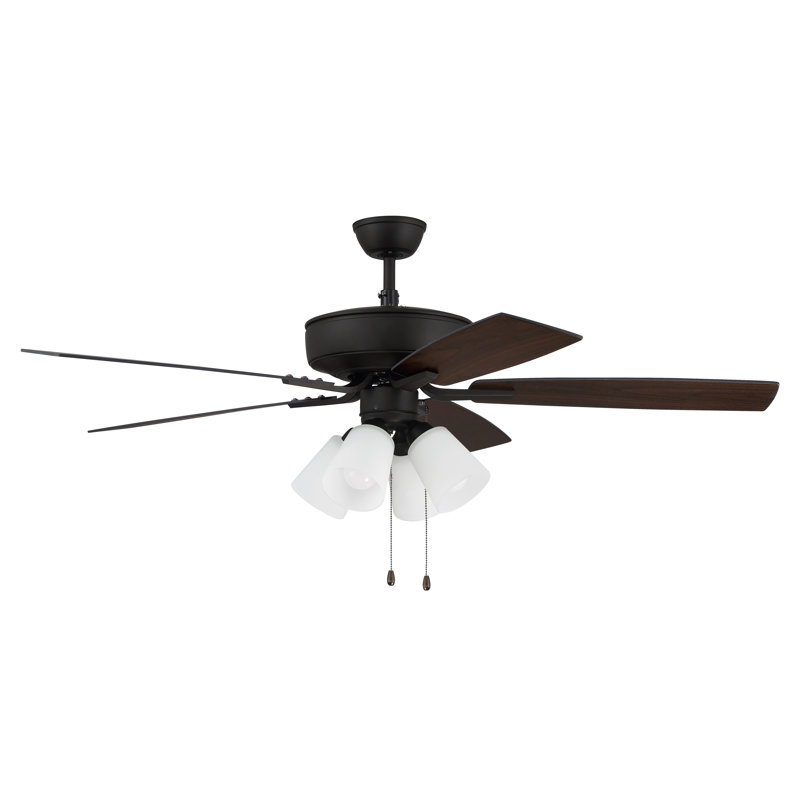 Pro Plus 114 White 4 Light Kit 52'' Ceiling Fan with LED Lights, Black/Espresso