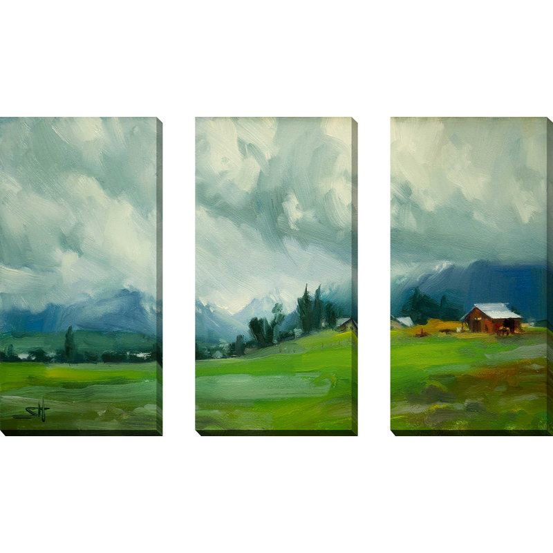 «Wallowa Valley», reproduction sur toile 3 pièces, L 48 po x H 32 po
