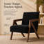 Fauteuil d'appoint rembourré avec cadre en bois incurvé ROvelia-133588833