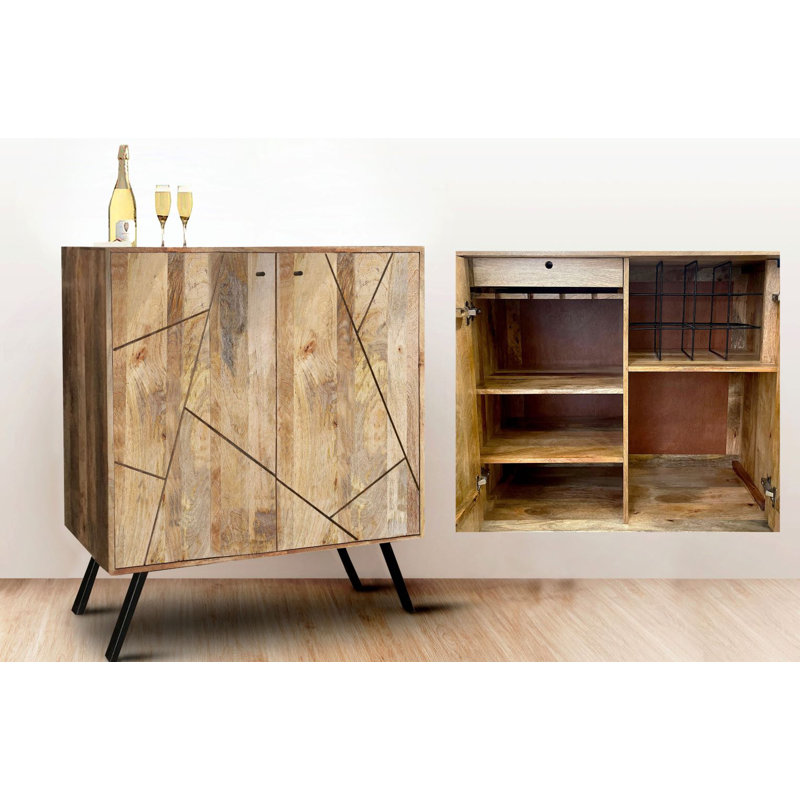 Saul 89cm Bar Cabinet - Mango Wood