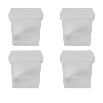 Wham Clip Square Plastic Storage Boxes with Secure Clip Lock Lids Clear/Clear/Clear