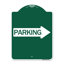 Enseigne Signmission Designer Series - Stationnement (avec flèche droite) | Enseigne architecturale en aluminium de gros calibre vert et blanc 18 po x 24 po | Protégez votre entreprise et votre commune | Fabriqué aux États-Unis