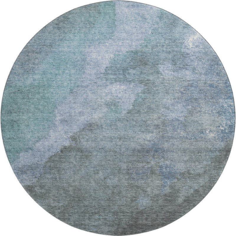 Premium Machine Washable Pirtle AMF1983 Abstract Rug, Round 8'