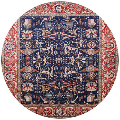 Tapis oriental rouge / bleu / gris