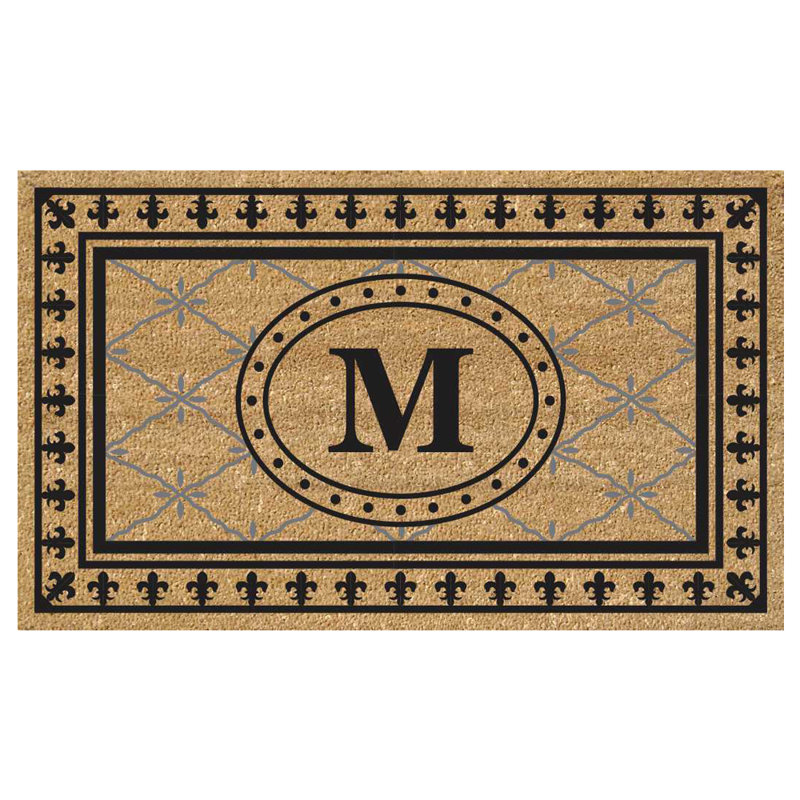 Tapis de porte extérieur en vinyle anti-dérapant Hanningt, M, Rectangle 1 pi 6 po x 2 pi 6 po
