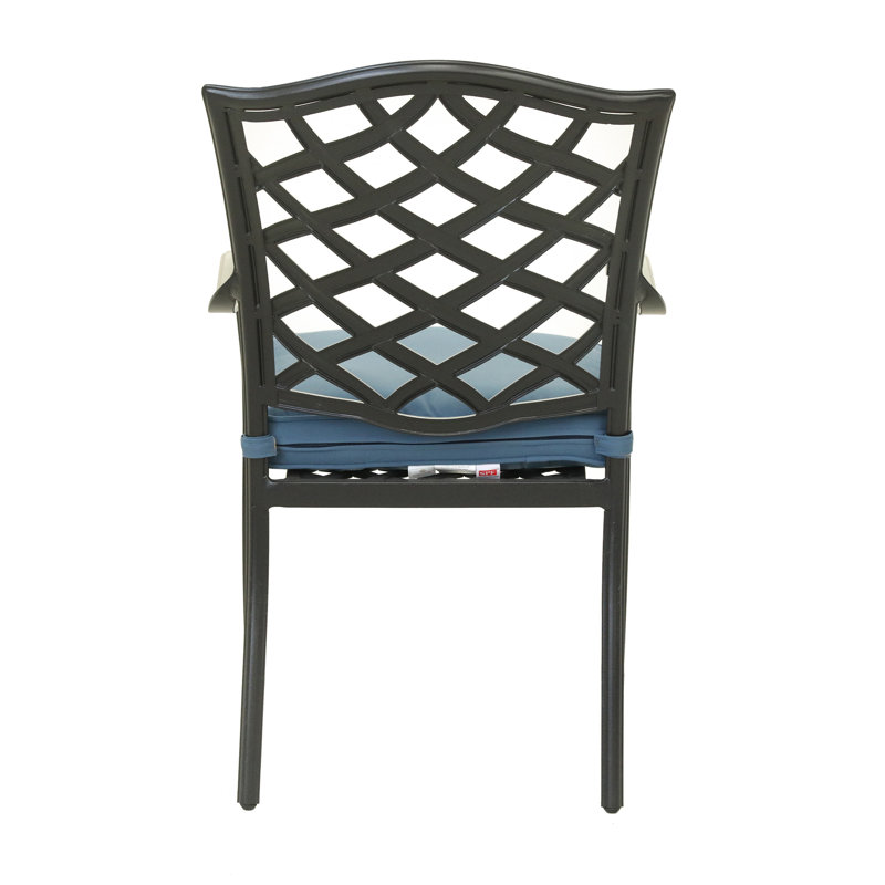 Chaise de patio Annecorinne, Espresso brun, Bleu saphir