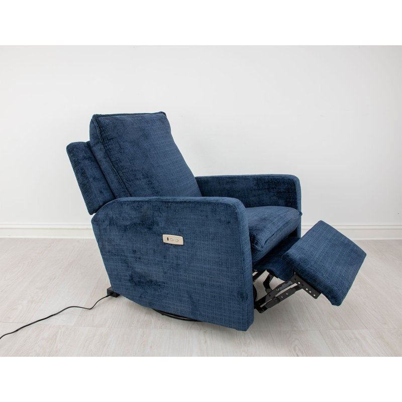 Rachel Power Swivel Rocking Chair, Navy