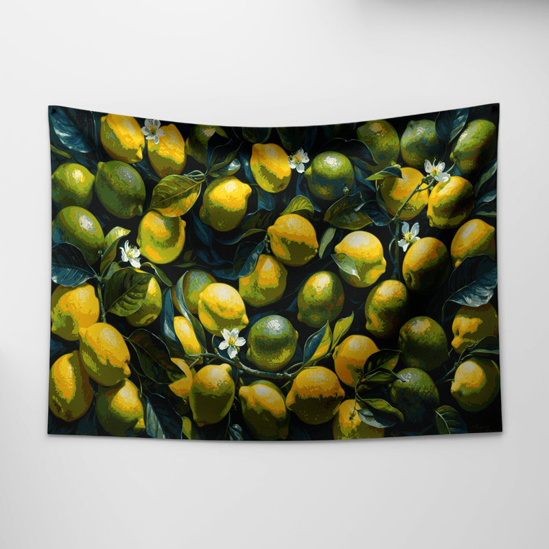 Tapisserie murale «Fruit Meyer» citron, 51 po x 60 po