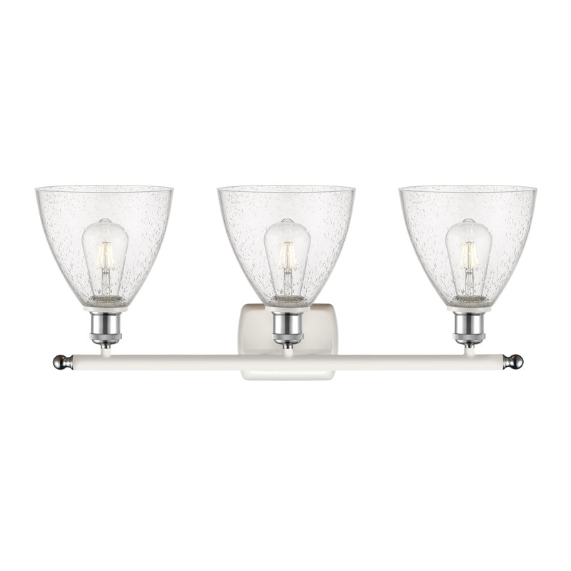 Éclairage pour meuble-lavabo 3 lumières Shauna, Incandescente, Blanc / chrome poli