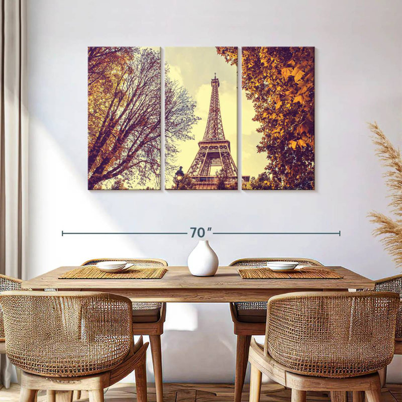 Tour Eiffel Sebbie en automne, H 36 po x l 57 po