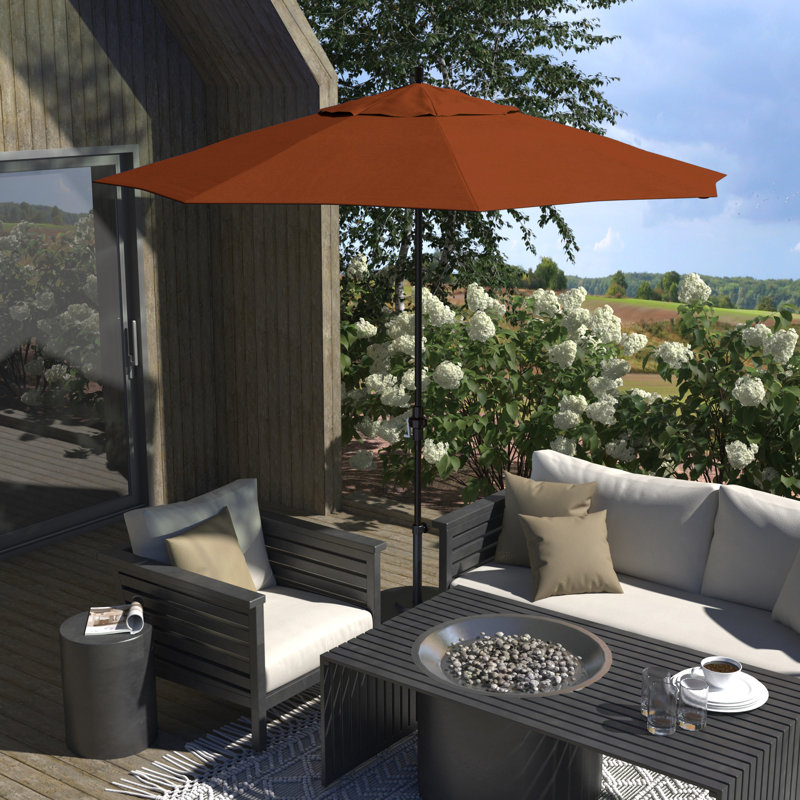 Parasol en bronze 11 pi, Sunbrella® terre cuite
