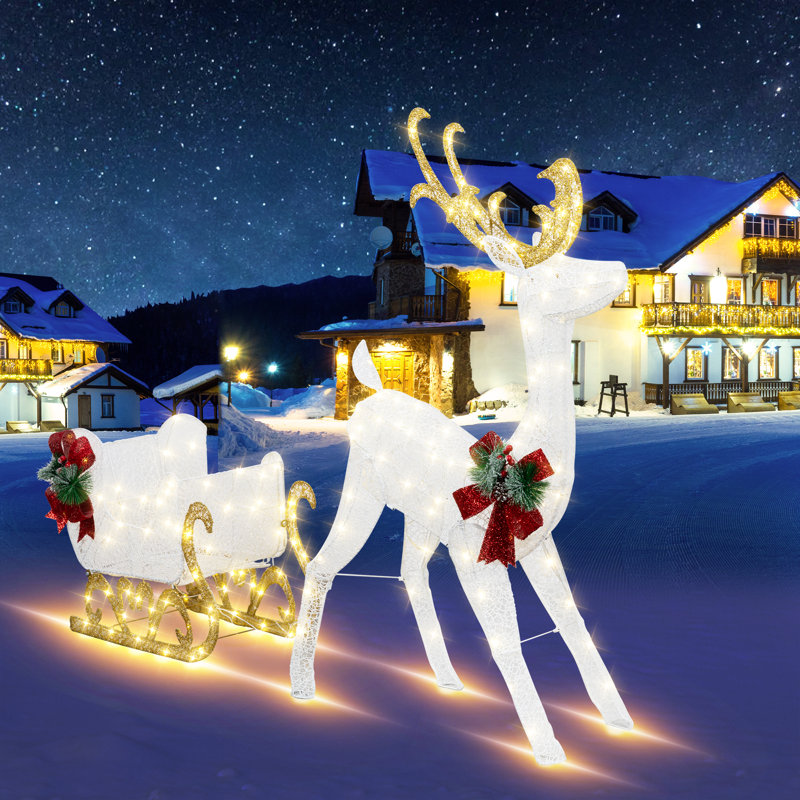 Christmas Lighted Display, White
