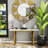 55 Inch White And Gold Console Table