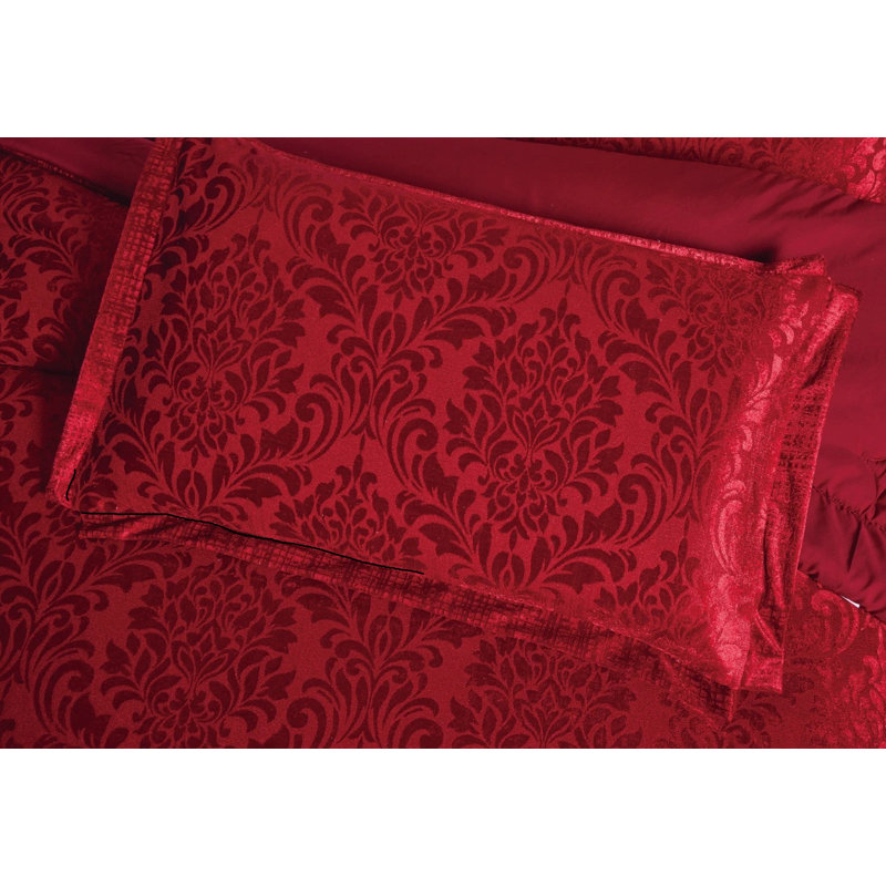 Microfiber / Polyester Bedspread with Pillow Shams, Double, Burgundy 