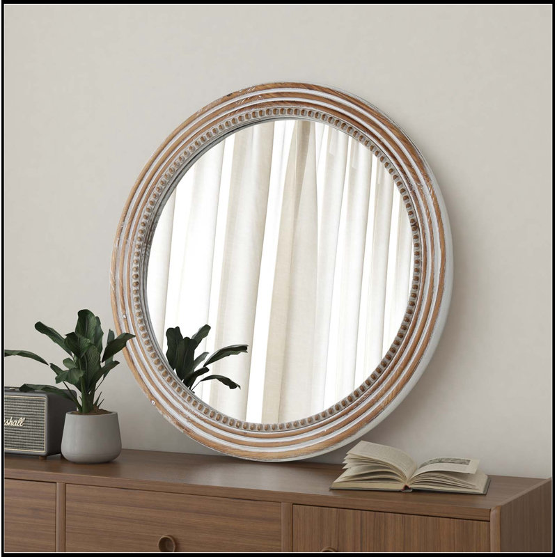Rond Eleanor avec cadre en bois, 31.5" H x 31.5" W