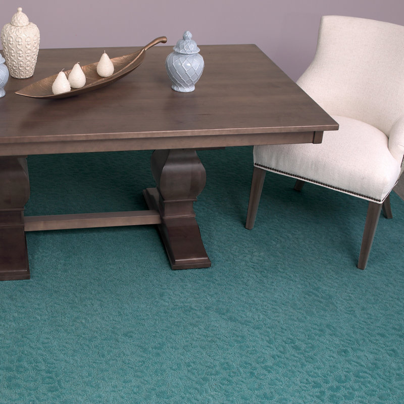 Leopardess Dusty Turquoise Hand-Tufted Responsible Wool Rug, Runner 2'6" x 5'