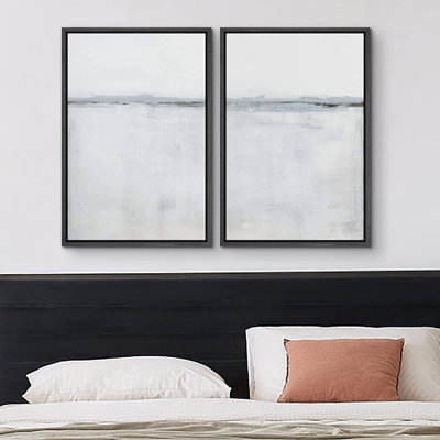 Ensemble de 2 peintures encadrées sur toile