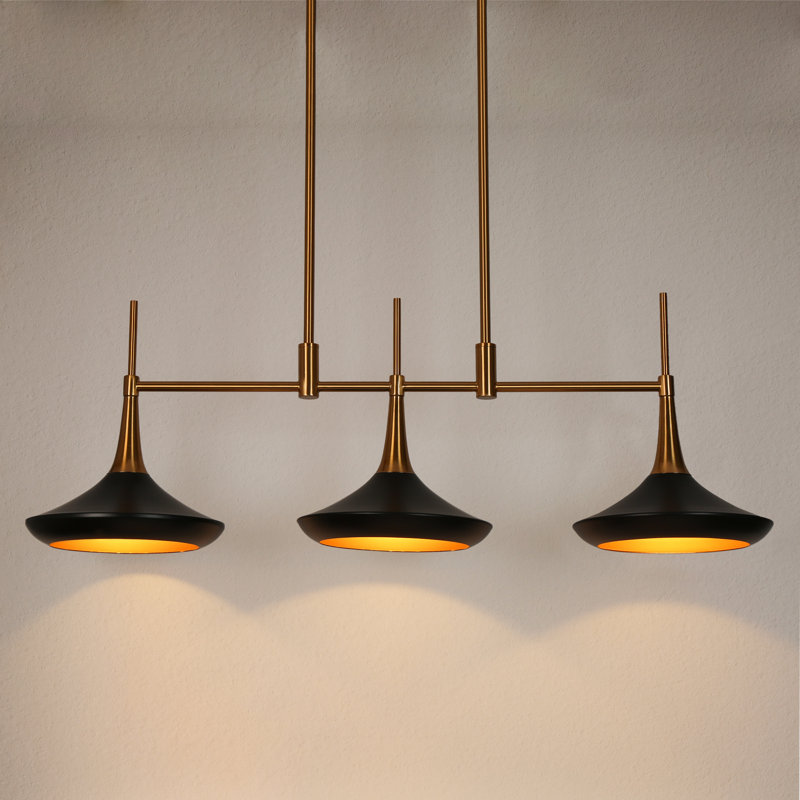 Luminaire suspendu pour îlot de cuisine 3 lumières Justyce