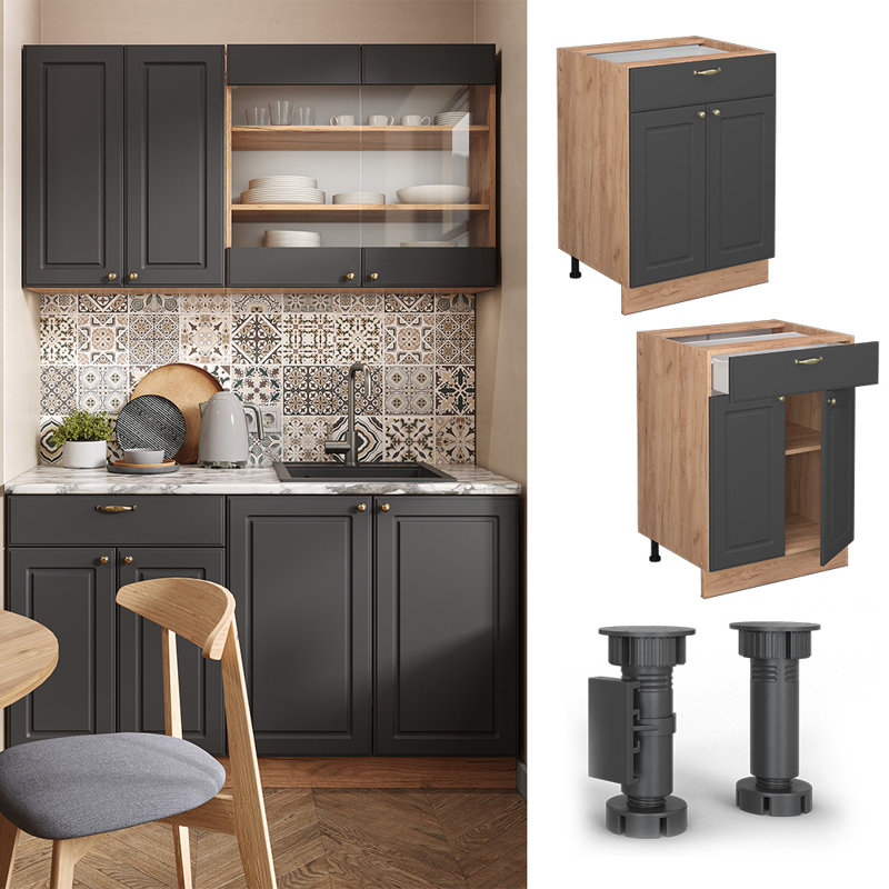 Drawer Cabinet, Brown/Grey