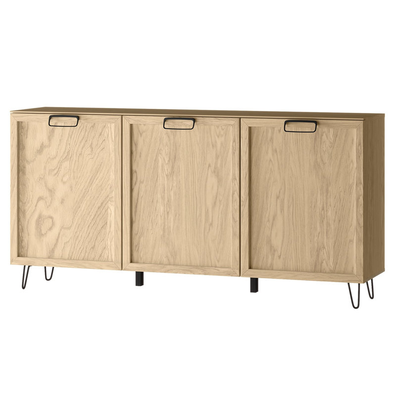 Dunn Manufactured + Solid Oak Wood 3-Door Sideboard