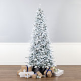 National Tree Company Snowy Comet Slim Blue Tree with LED Lights