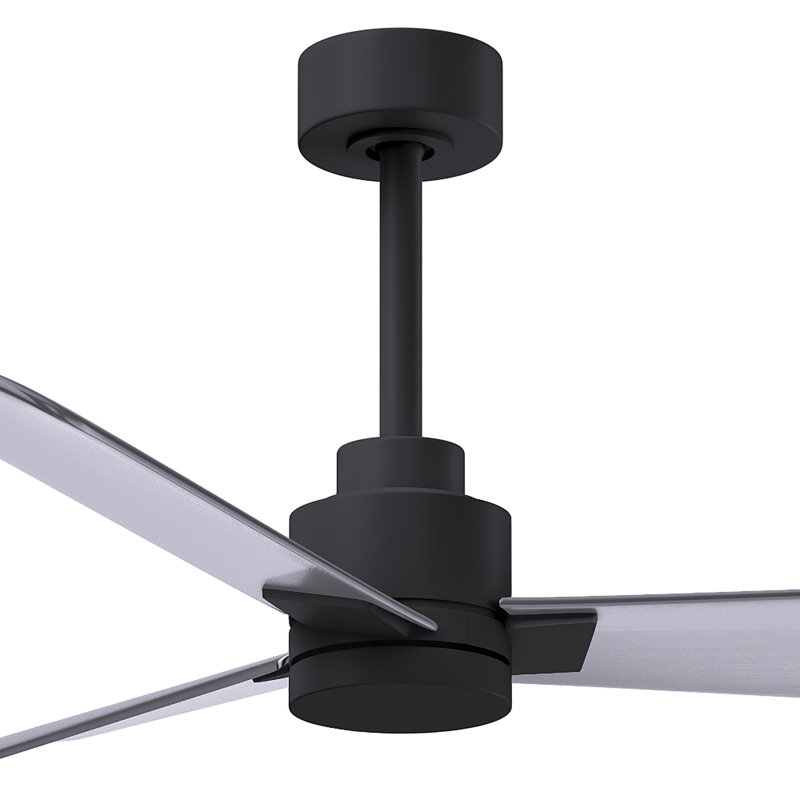 Ventilateur de plafond Alessandra 42, Nickel brossé, Noir mat