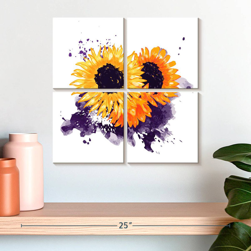 Harnek tournesol encre éclaboussure, H 18 po x l 18 po