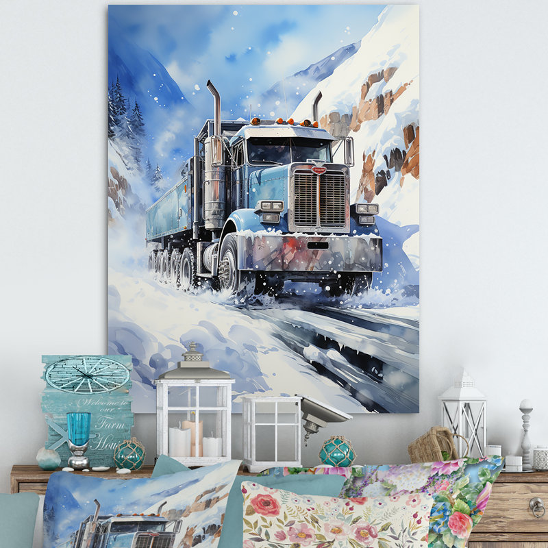 Travison turquoise semi camion arctique Hauler III - impression, H 44 po x l 34 po x P 1,5 po, Toile tendue