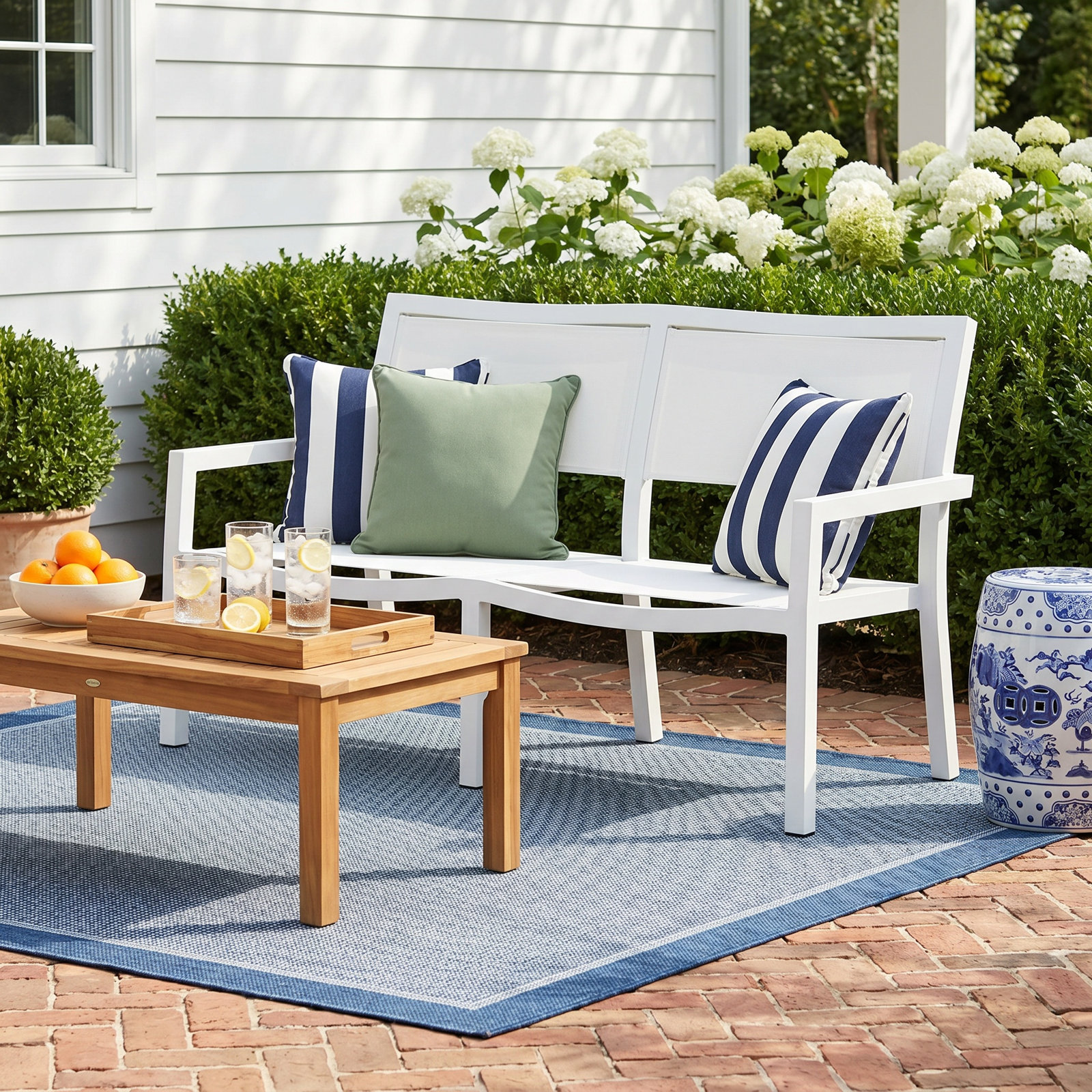 Naples 56'' Wide Rectangle Aluminum Loveseat