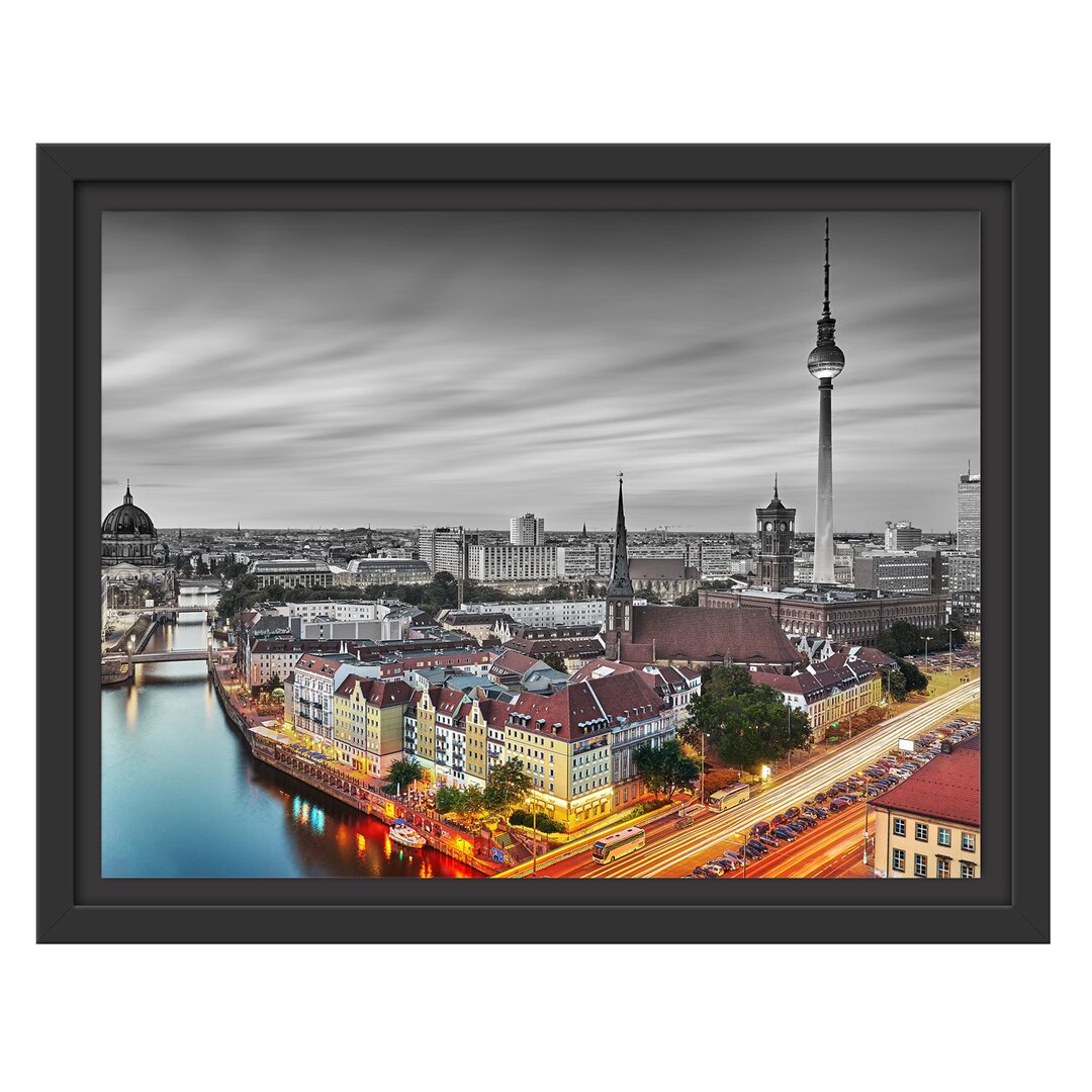 Berlin Stadtpanorama Gerahmter Fotokunstdruck